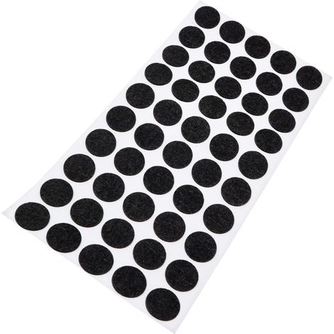 Adsamm® / 50 x feltrini autoadesivi ultrasottili/Nero/ø 20 mm/Rotondo/piedini per mobili in feltro extra fine da 1.5 mm di spessore/pad protettivi per arredi (1/4)
