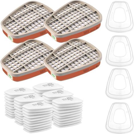 Wiederverwendbare 6001 Atemschutzfilter – 60-teiliges weißes Set, kompatibel mit den Masken 6100, 6200, 7502 und 6800