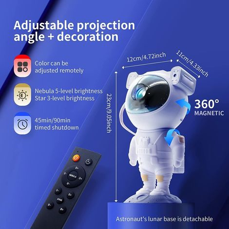 Filiyano – lampe ciel étoilé – Projecteur d'étoiles galaxie astronaute, lampe ciel étoilé, projecteur de nébuleuse avec minuterie et télécommande (1/5)