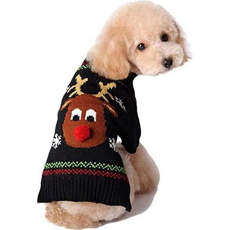 pull-overs Pour Chiens, Pull D'hiver Pour Chien, Pull Motif De Nol - Manteau Tricot Pour Lhiver - Vtement Pour Animal De Compagnie - Pull Tendance (1/5)