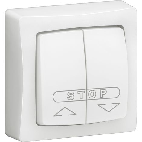 bouton poussoir - double - pour volets roulants - complet - blanc - legrand 086010l (1/3)