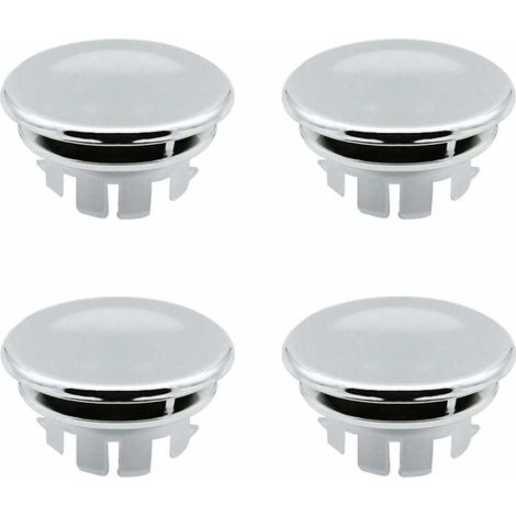 4 pièces Couvercle de trop-plein, anneau décoratif rond pour évier, diamètre 30 mm, compatible orifice 23–25 mm, acier inoxydable et ABS (1/5)