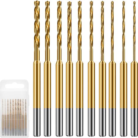 10Pcs Mini Forets Hélicoïdaux 0.6mm-2.2mm, HSS Tige de 2.35mm (1/5)