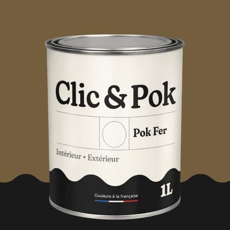 Peinture Fer Antirouille – Métal Extérieur Intérieur, Satinée, Protection Rouille - 1L - RAL 7008 - Gris kaki