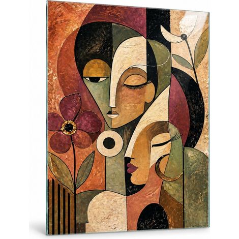 Lupia Quadro Astratto su Vetro 60x80 cm VOLTI FLOREALI da Parete (1/4)