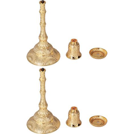 Support à bougies métallique - Design unique et résistant à l'usure - Idéal pour la décoration intérieure (1/5)