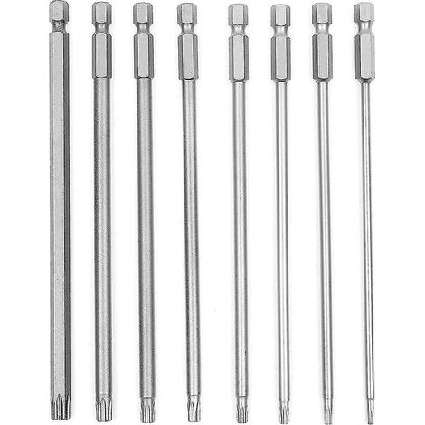 Jeu d'embouts de tournevis Torx pour usage industriel. Leur fabrication soignée assure un serrage précis des vis sans les endommager. Compatible avec les outils électriques portatifs. (1/5)