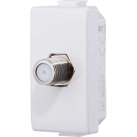 Prise télévision TV satellite type F à vis compatible Bticino Matix couleur blanc