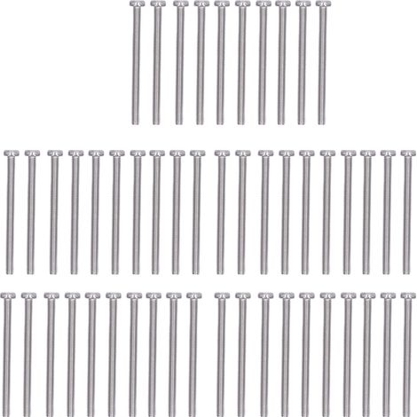 Lot de 50 vis à tête cylindrique fendue en acier inoxydable A2-70 M3 x 40 mm pour machines de précision et usage domestique (1/5)