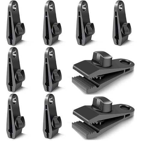 Clips de fermeture - HANDEIU - Lot de 10 - Plastique - Noir - 8 x 3 cm