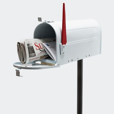 Boîte Aux Lettres Style Américain. Avec Pied Support. Couleur Blanche (1/5)