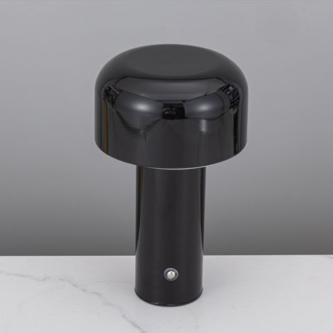 LED Nachtlicht Pilzform aus Schmiedeeisen Dimmbar Sanftes Licht Tischdeko für Schlafzimmer Geschenk Schwarz (1/4)