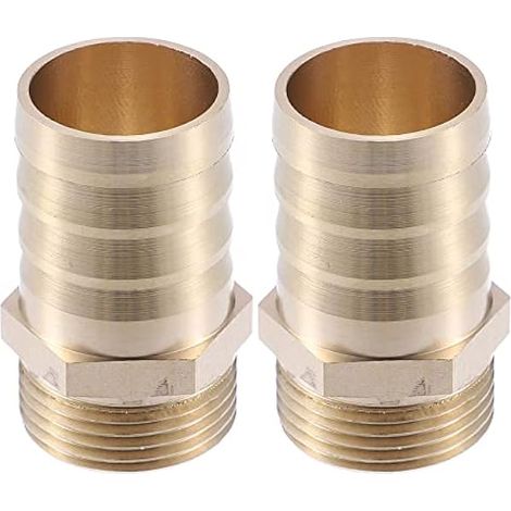 A Raccord Cannelé Laiton 3/4" BSP Male 25mm 2 Pcs pour Auto Moto (1/4)