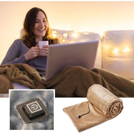 USB Electric Blanket, Thick Flannel Electric Heating Blanket for Use During Work (1/4)