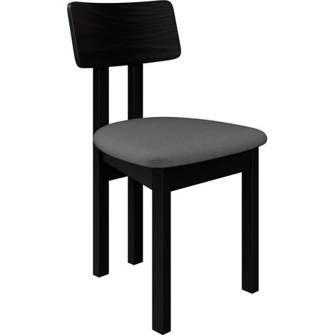 Chaise Victorville 382, Noir, 85x47x48cm, Tissu, En bois, Bois (1/5)