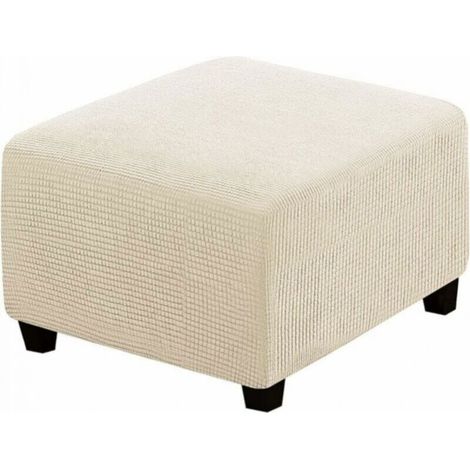 Elastic Square Stool Cover for Storage Stool and Footrest (Beige) (1/5)