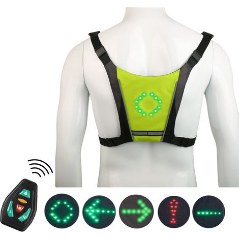 Gilet lampeggiante a LED, gilet da corsa, luce di segnalazione a LED, clip riflettente per zaino, clip per zaino da equitazione ricaricabile tramite USB con telecomando