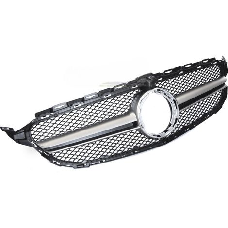 Grille calandre Mercedes classe C W205 de 2018 a 2021 Noir Silver-42693093 (1/4)