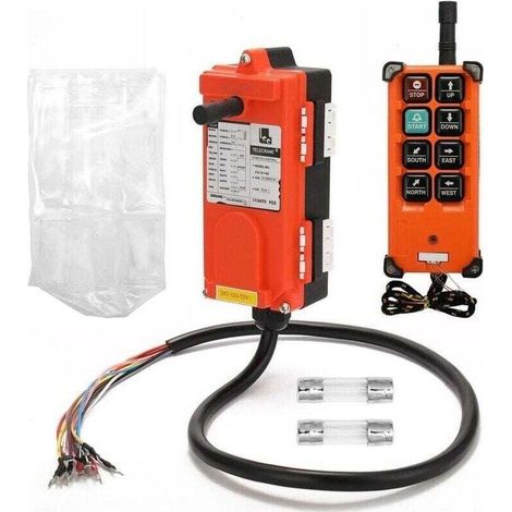 Interrupteur commande distance industriel F21-e1b - DC12-72V pour palan/grue/ascenseur - Télécommande 1 envoyer/1 recevoir - Robuste - Professionnels-Crezuo (1/3)