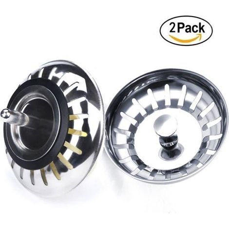 (Silberne) Spülbecken-Siebe – Edelstahl – 2er-Pack – Durchmesser 80 mm – Stärke 0,5 mm – Silber