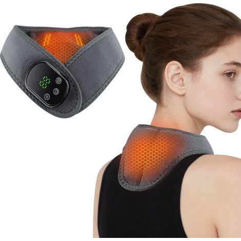Protège-nuque chauffant électrique, masseur vibrant, chauffant et résistant au froid, compresse chaude, protège-nuque à contrôle intelligent de la température (1/4)