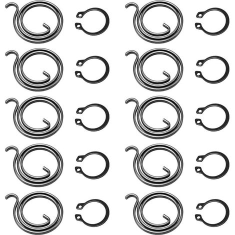Ressort Poignée De Porte - 2,5 Mm Épaisseur - 2,5 Spire - Pour Loquet Enfoncé - Anneau De Retention 15 Mm - Kit De Remplacement 10 Pièces (1/5)