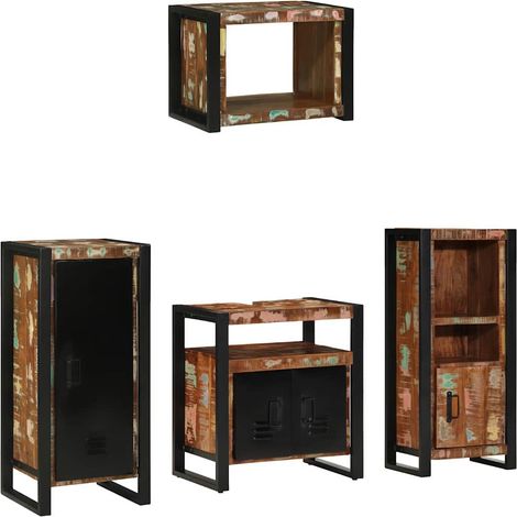 Maison Exclusive - Set di mobili per il bagno 4 pcs Legno Recuperato Massello