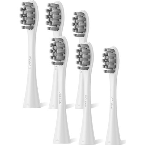 Lot de 6 Têtes de brosse à dents, Ultra Douce Brossettes de recharge compatibles avec toutes les brosses à dents électriques - Soins pour les gencives-Gum Care-Blanc (1/5)