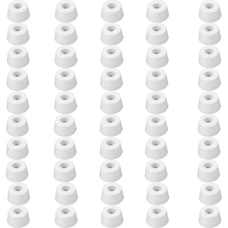 50 pieds encastrés en caoutchouc blanc pour meubles/armoires, diamètre extérieur de 25 mm et diamètre intérieur de 20 mm. (1/5)