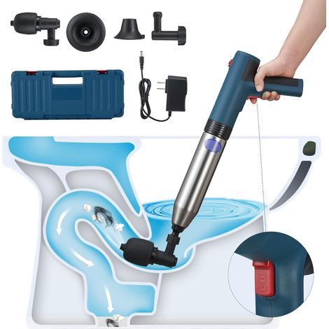 Powerful Electric Toilet Plunger - Air Unblocker with Visual Gauge - For Home Use (1/5)