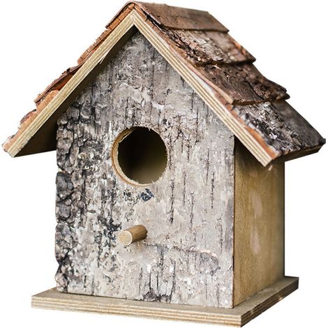 Mini casetta nido in legno per uccelli, casetta sospesa per esterni resistente all'umidità, ideale per patio o giardino. Con apertura e superficie morbida per mantenere gli uccelli al caldo. (1/4)