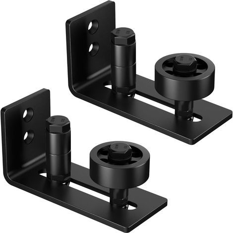 2-teiliges Schiebetürführungssystem mit verstellbarer 8-in-1-Rolle für Schiebetürsysteme, verstellbare untere Rollenführung, geeignet für Holzschiebetüren (1/5)