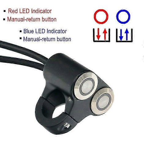 Interrupteur marche/arrêt LMoDri 22 mm pour guidon de moto, quad et scooter, compatible phares, feux de détresse, feux stop et antibrouillards, en aluminium avec indicateur, type DIY 6