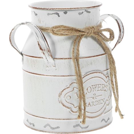 Retro Iron Flower Vase with Handle, Round Pot for Home (1/5)