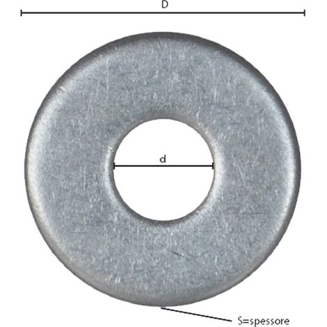 RONDELLA GREMBIALINA INOX A2 M 13- 3,0 x 37 x 13 mm