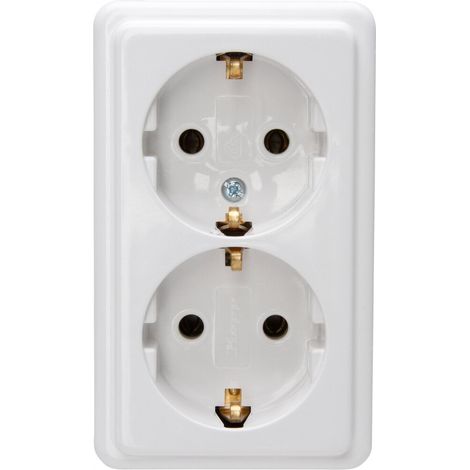 Kopp Schuko-Steckdose 2-fach arktis weiß AP (1/5)