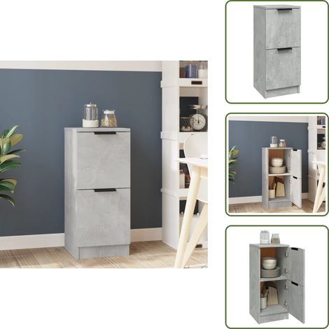 Sideboard Betongrau 30x30x70 cm Holzwerkstoff - Schreibtisch - Regal - Sideboard - Wohnraumgestaltung - Holz Sideboard (1/5)