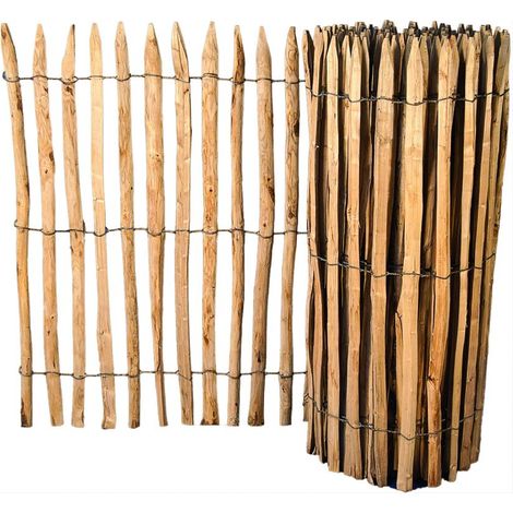 ROLLO-Lattenzaun Haselnuss 5,0 m x 60 cm, 4-5 Lattenab.