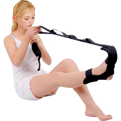 Yoga Strap - Ceinture d'étirement Yoga en Polyester Noir (1/5)