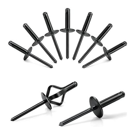 Rivets Triple Flanged Aluminium Noir 0.5 x 21mm (1/5)