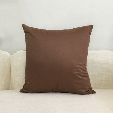 Filiyano-Lot de 2 housses de coussin décoratives carrées d'extérieur, pour terrasse, tente, canapé, 56 x 56 cm, marron (1/3)