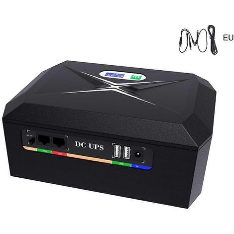 Mini-onduleur 60 W avec batterie de secours pour routeur Wi-Fi et caméra - UE - Noir 17 600 mAh (1/5)