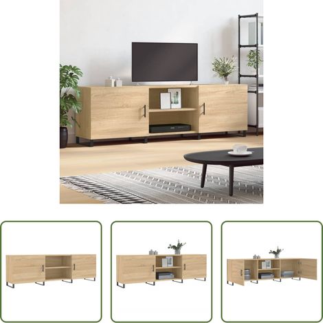 vidaXL TV-Schrank Sonoma-Eiche - TV-Schrank Sonoma-Eiche 150x30x50 cm Holzwerkstoff (1/5)