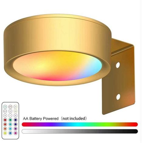 3X Éclairage LED pour Tableaux, Éclairage Artistique, à Piles, à Intensité Variable, 13 Modes D'Éclairage, Doré (1/3)
