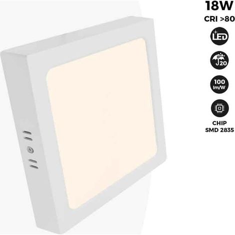 Eckige LED-Deckenleuchte 18W High Efficiency
