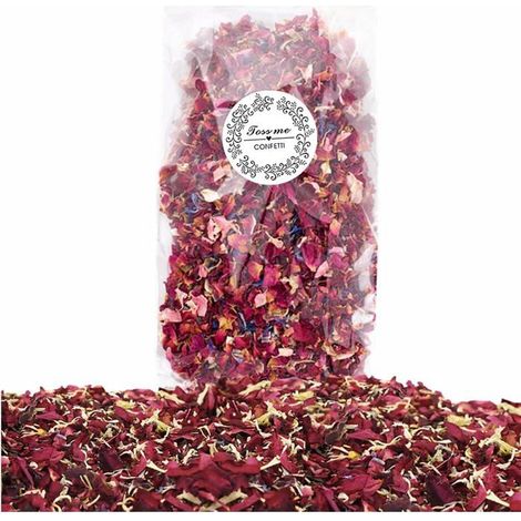 100 g de pétales et confettis naturels pour mariage , Pétales de rose séchés à lancer , Décoration de mariage (1/5)