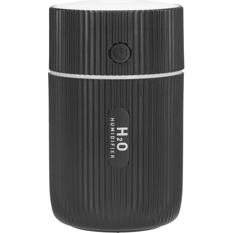 Farbiger LED-Nebel, tragbarer USB-Luftbefeuchter für Zuhause und Auto, hohe Nebelleistung, Mini-Tischluftzerstäuber, schwarz (1/5)