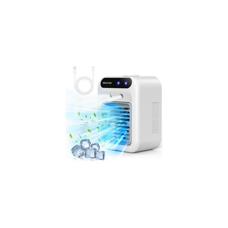 Climatiseur portable silencieux, refroidisseur d'air de 500 ml, 2 vitesses de vent, 2 modes de pulvérisation, mini climatiseur pour chambre, bureau (1/5)