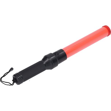 Poteau de signalisation lumineux LED de 40 cm (16 pouces) à haute visibilité, durable et portable, pour le contrôle de la circulation dans les parkings, rouge. (1/5)