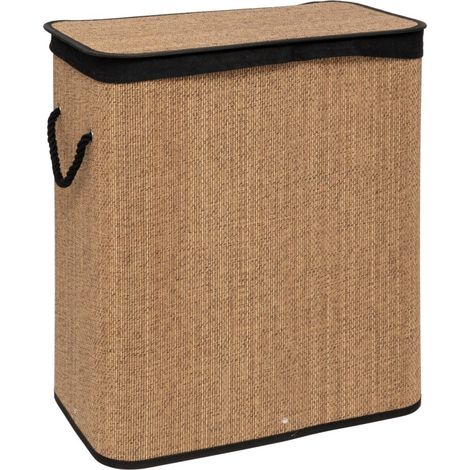 Panier à linge rectangulaire 100L en bambou (1/4)